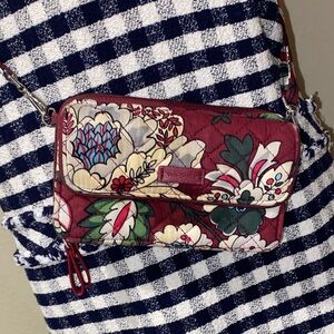 Vera Bradley RFID Crossbody in Bordeaux Blooms